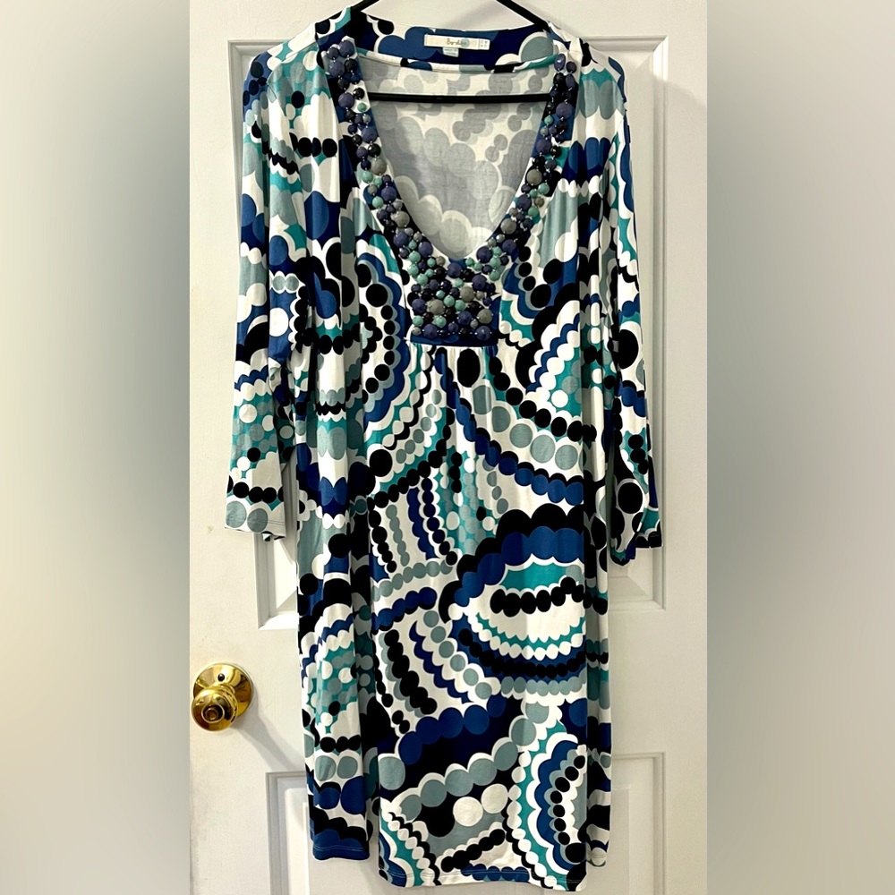 Boden Dress with Embellishment around Neckline Size 18 3/4 Stretch Fabric